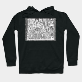 La Sagrada Familia exterior: architecture photography in black and white Hoodie